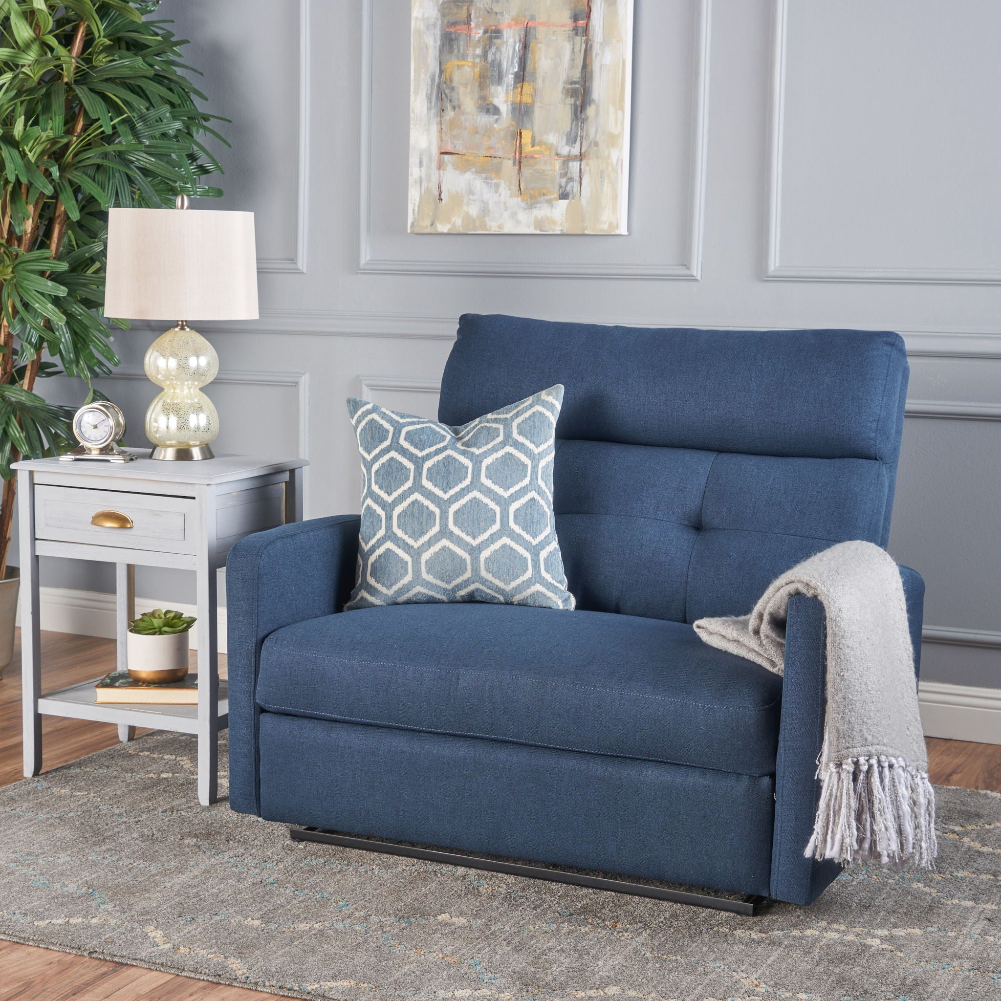 Alma Contemporary Upholstered Loveseat Recliner