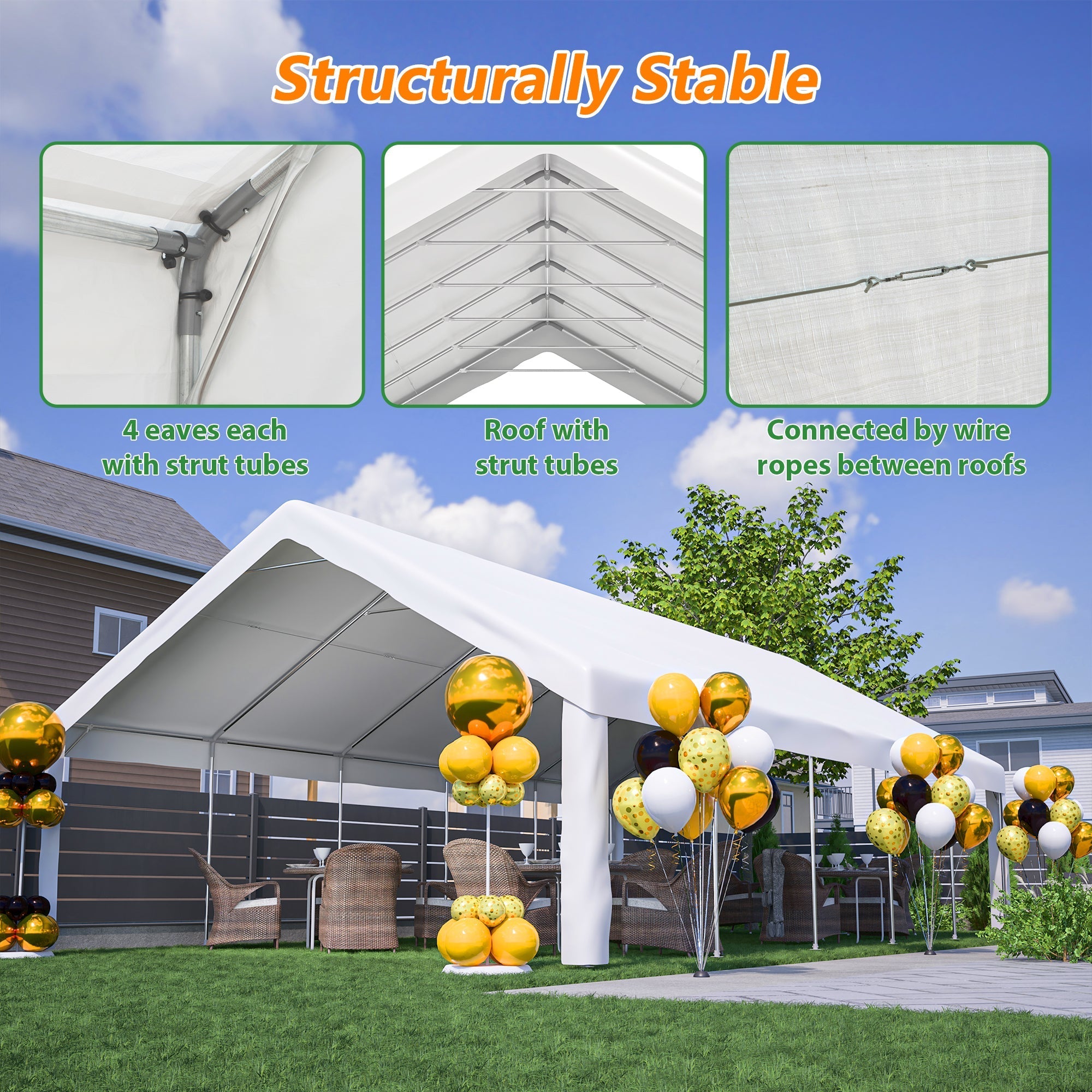 20x32 FT Party Tent with Removable Sidewalls & Storage Bags