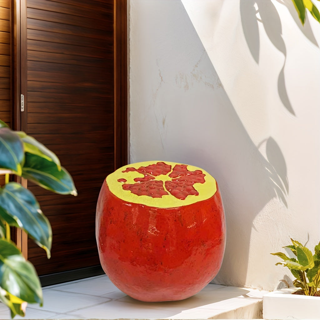 Pomegranate Resin Stool - Multi-Purpose Indoor & Outdoor Decor