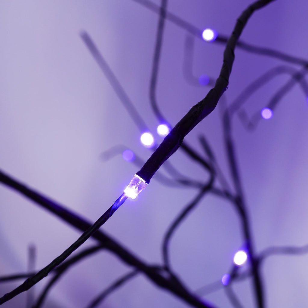 3 Pc Illuminated Halloween Tree with Purple LED Glow