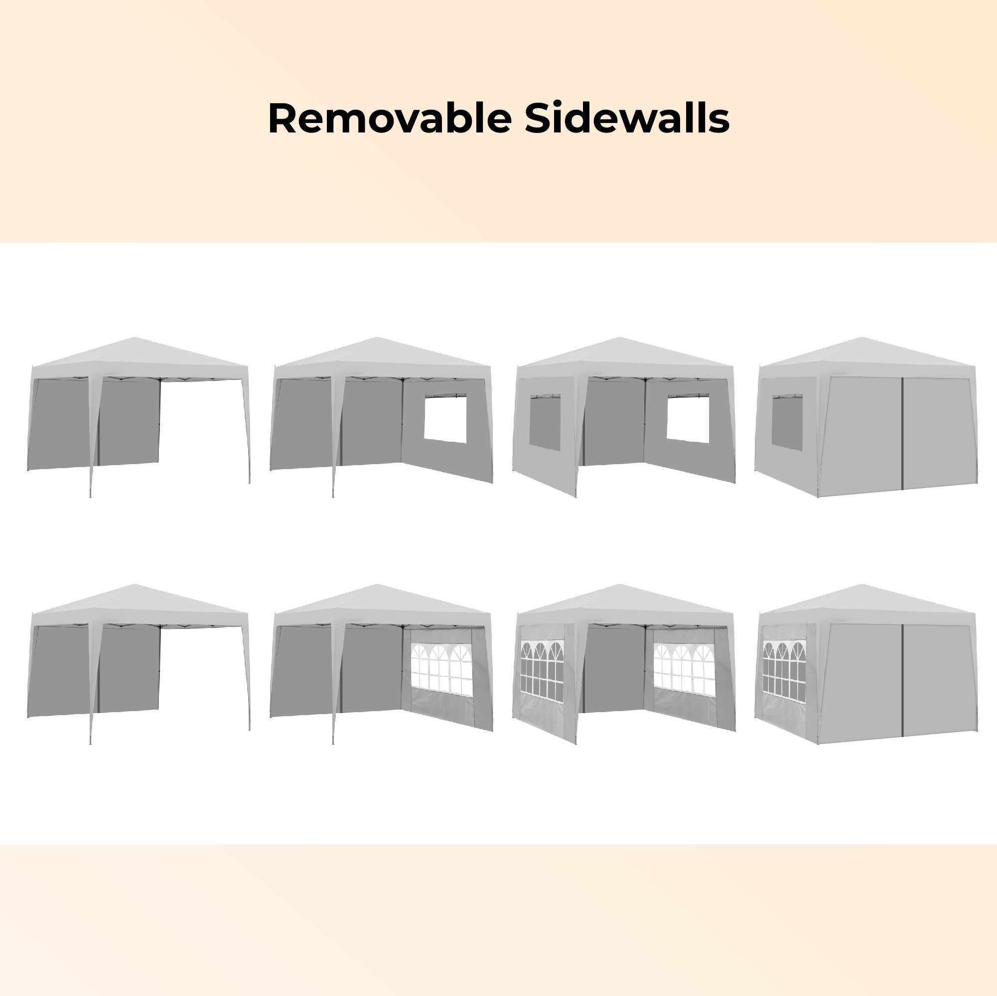 Outdoor 10x10 Ft Pop Up Gazebo Canopy Tent with Removable Sidewalls
