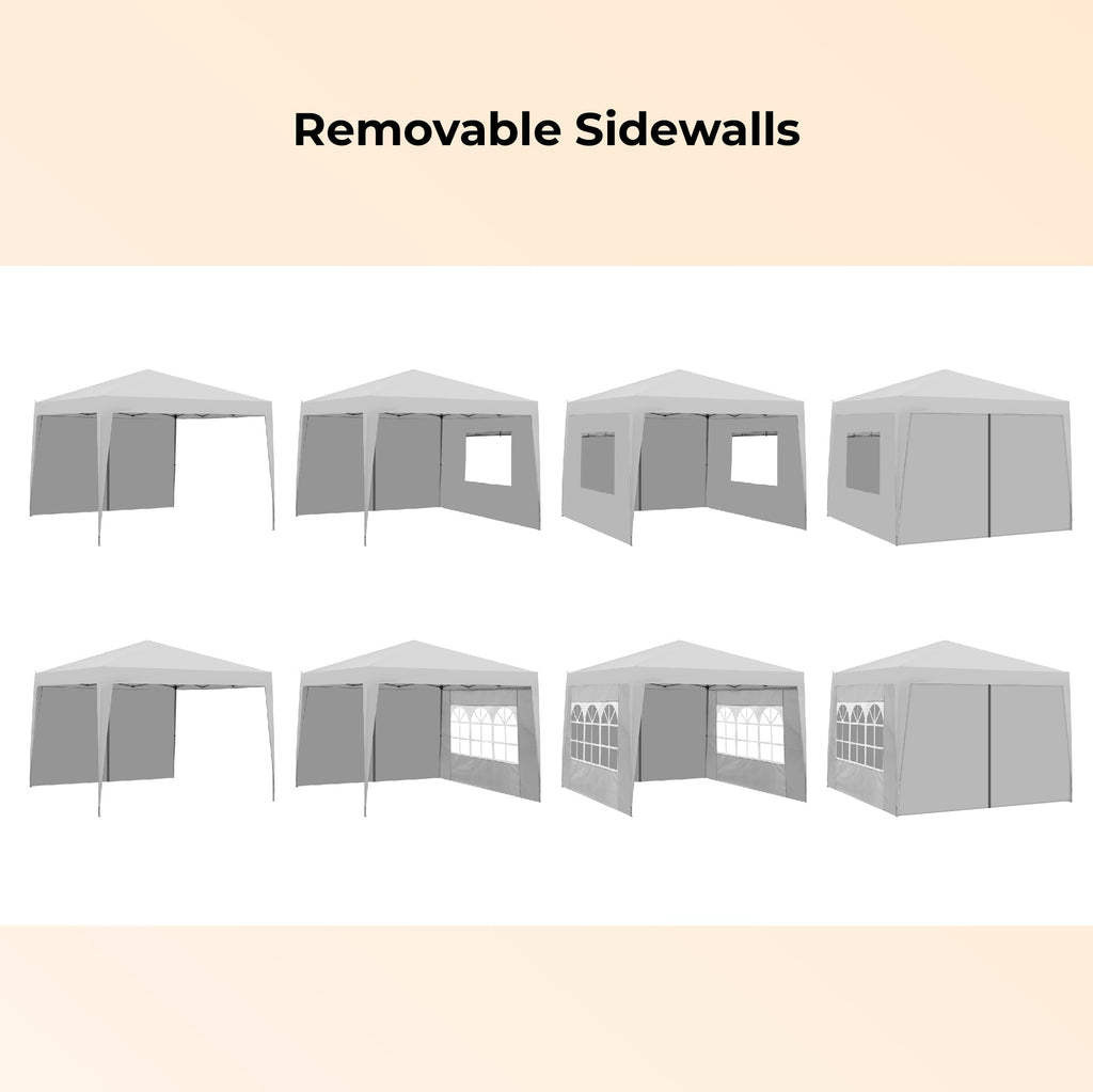 Outdoor 10x10 Ft Pop Up Gazebo Canopy Tent with Removable Sidewalls