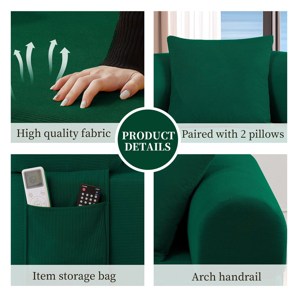 Spring Sofa with High-Quality Fabric in Green