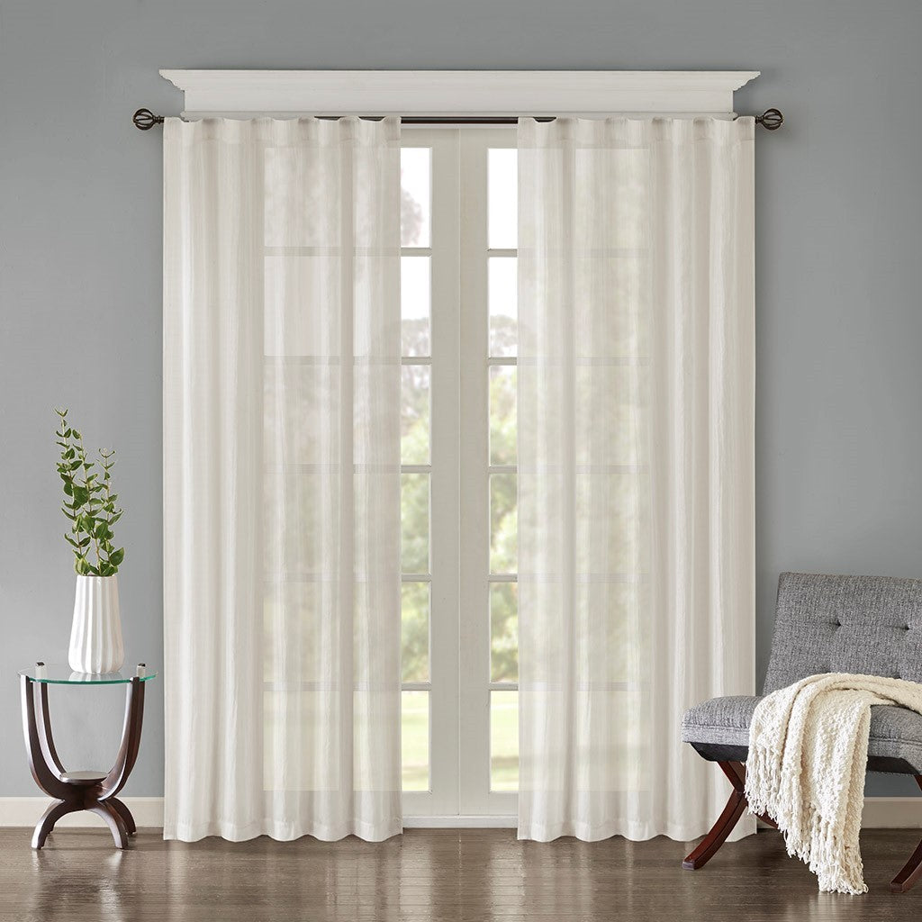 Solid Crushed Curtain Panel Pair (2 Pcs Window Panels)