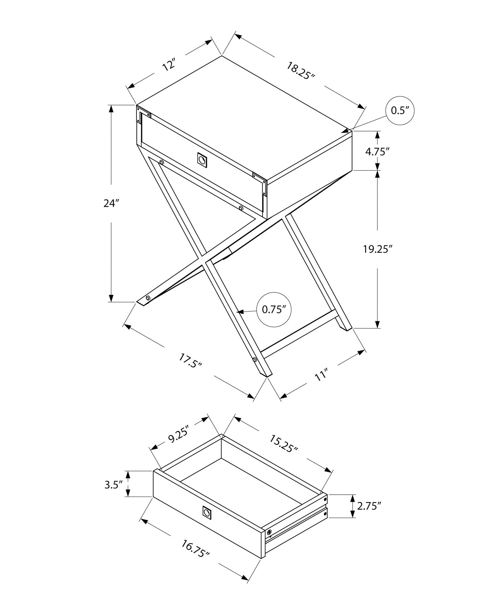 Accent Side Table with Storage Drawer