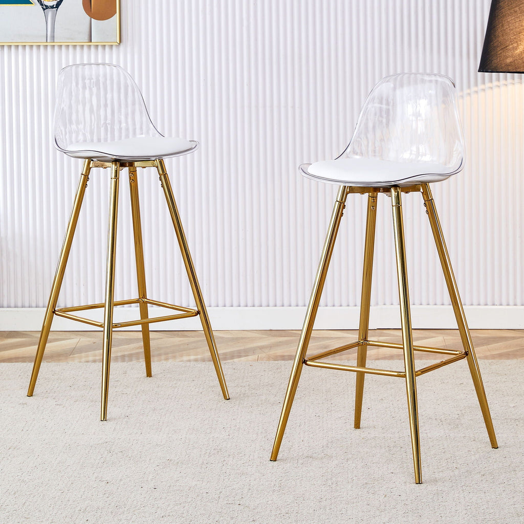 Stylish Upholstered Bar Chairs with Metal Legs