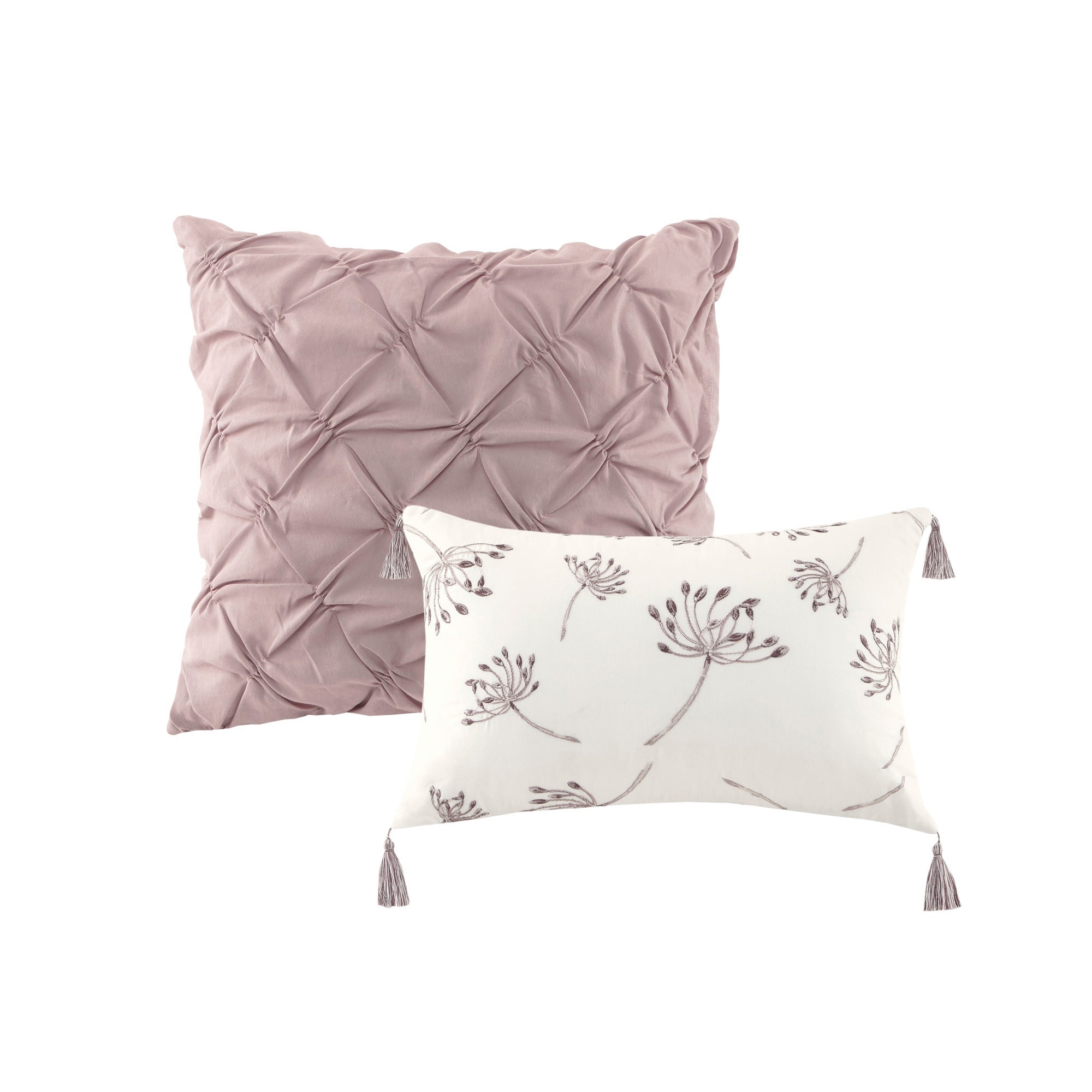 8 Piece Cotton Printed Comforter Set Blush California King