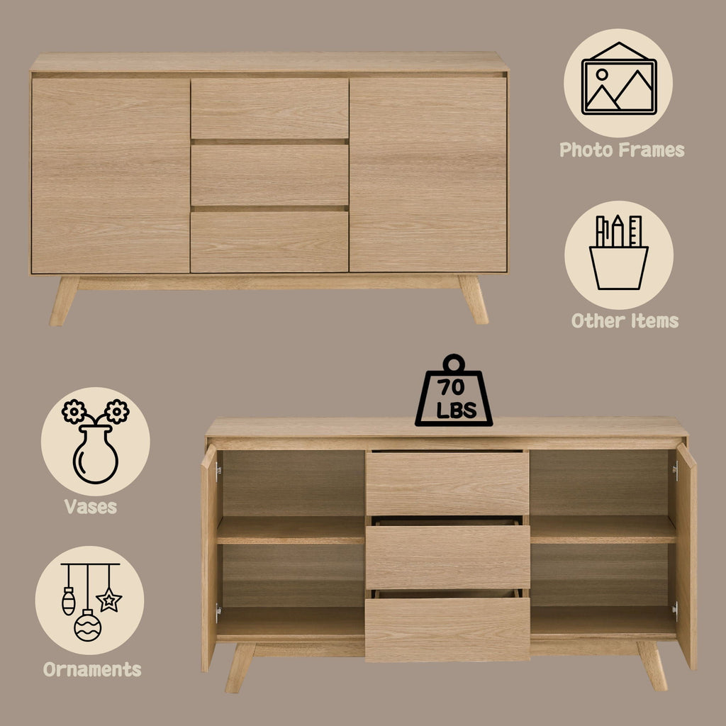 Kasem Server in Oak Finish