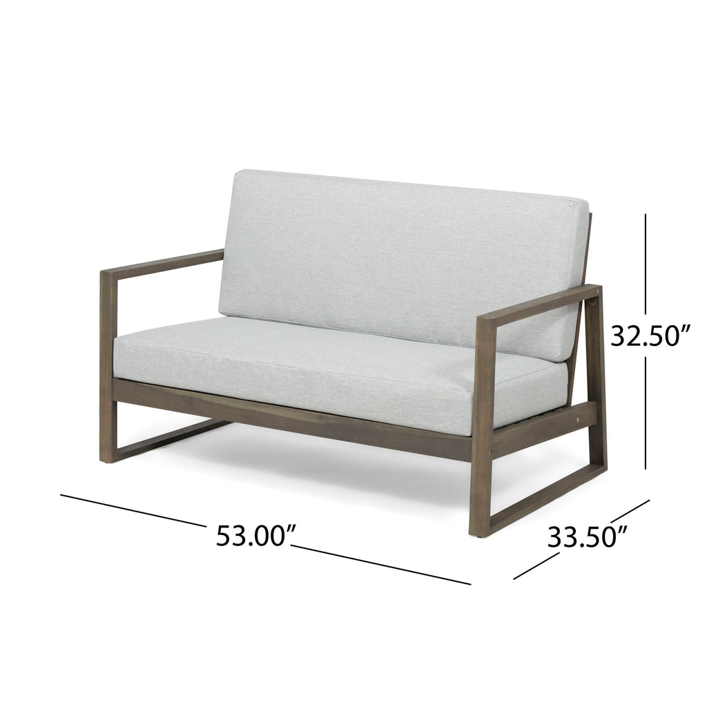 Belgian Loveseat & Coffee Table Set With Water Resistant Cushions