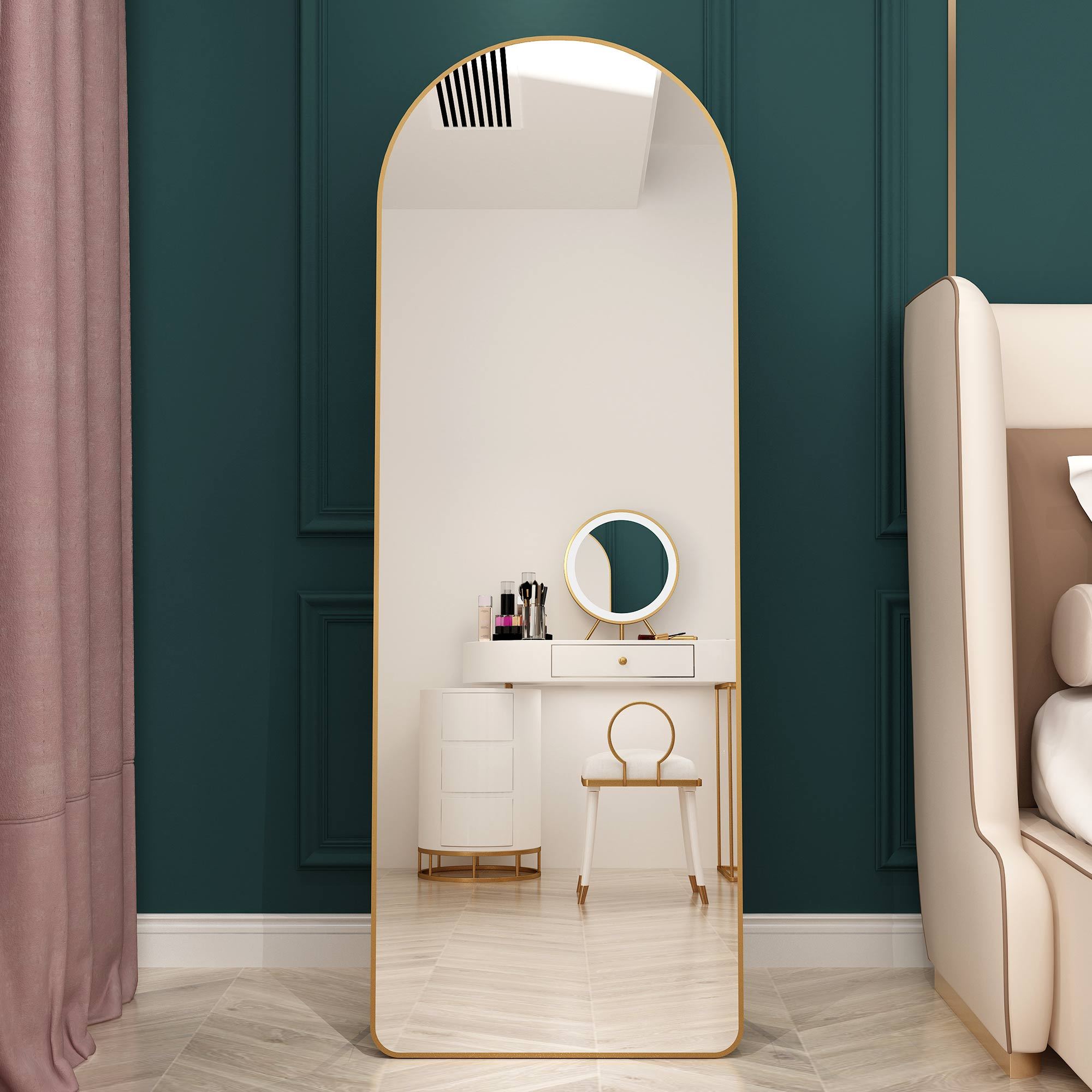 The 4th Generation Floor Mounted Full Length Mirror with Gold Frame