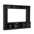 All-In-One Entertainment Center with Bookshelves & Tempered Glass Doors