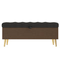 Modern Tufted Storage Ottoman Bench with Metal Legs