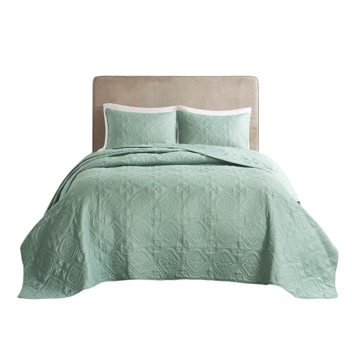 3 Piece Reversible Bedspread Set Seafoam King/Cal King