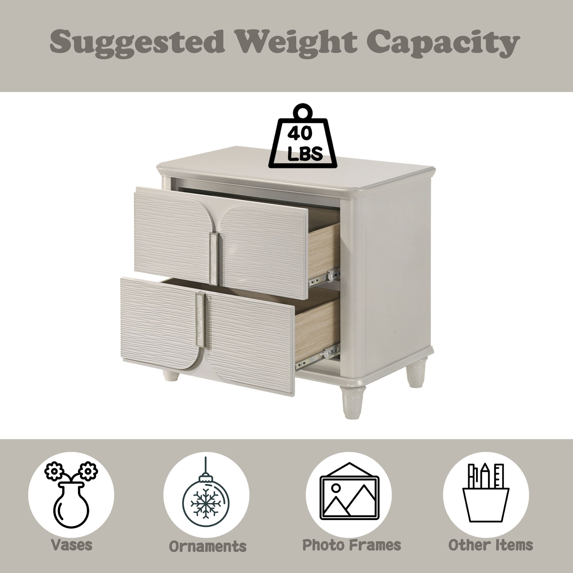 Laveda Nightstand - White
