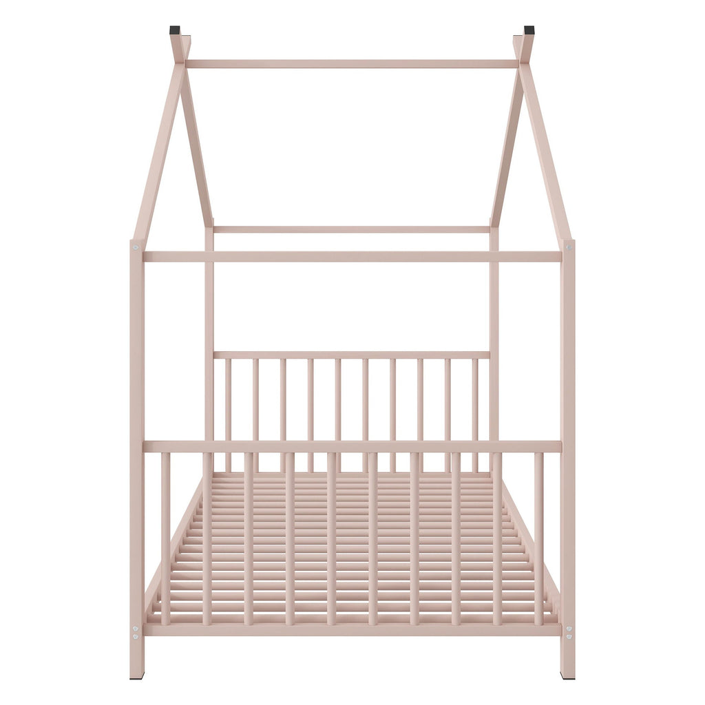 Metal House Platform Bed With Modern Design And Durable Frame