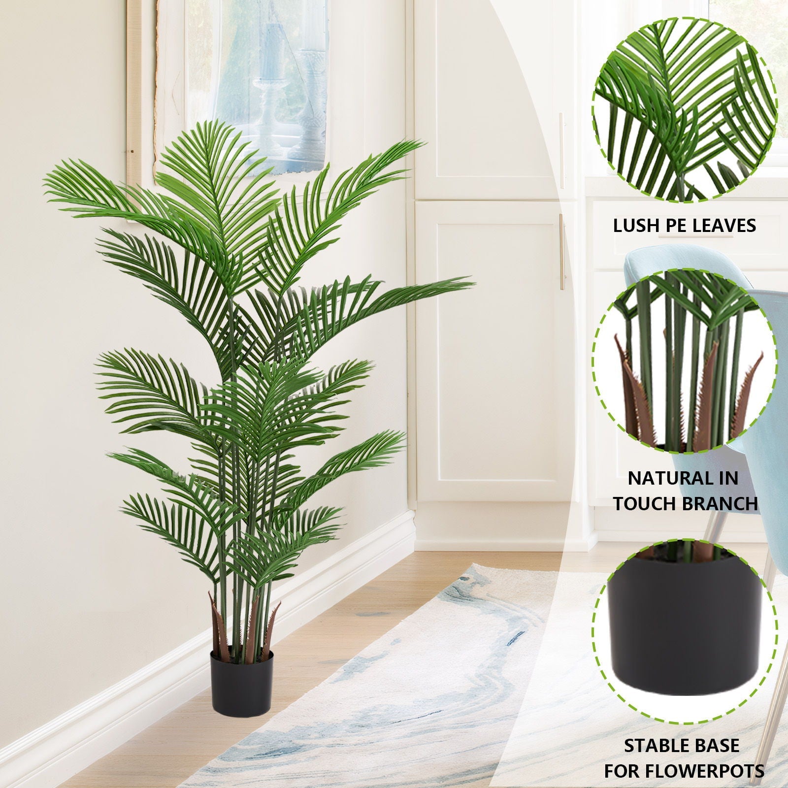 Simulate Plastic Flower Boxes With Leaves For Outdoor Home Decor (Set of 2) -