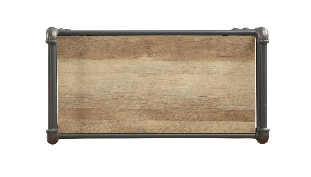 Itzel Antique Bookshelf - Gray / Oak