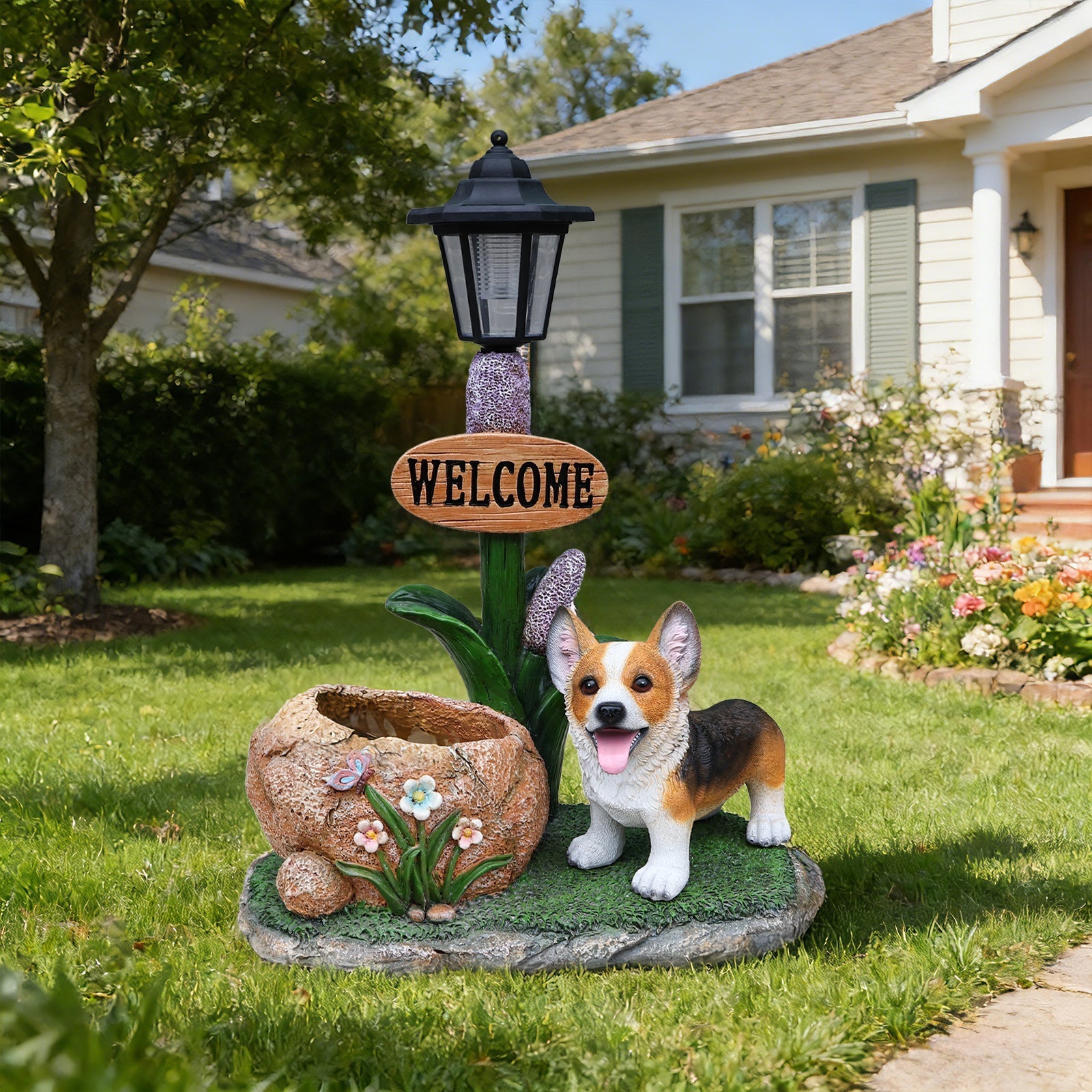 Corgi Dog Planter Garden Decor