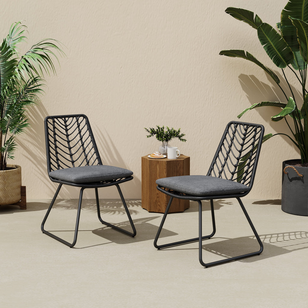 DEJA Chair 2PCS with 2 Cushions, Gray