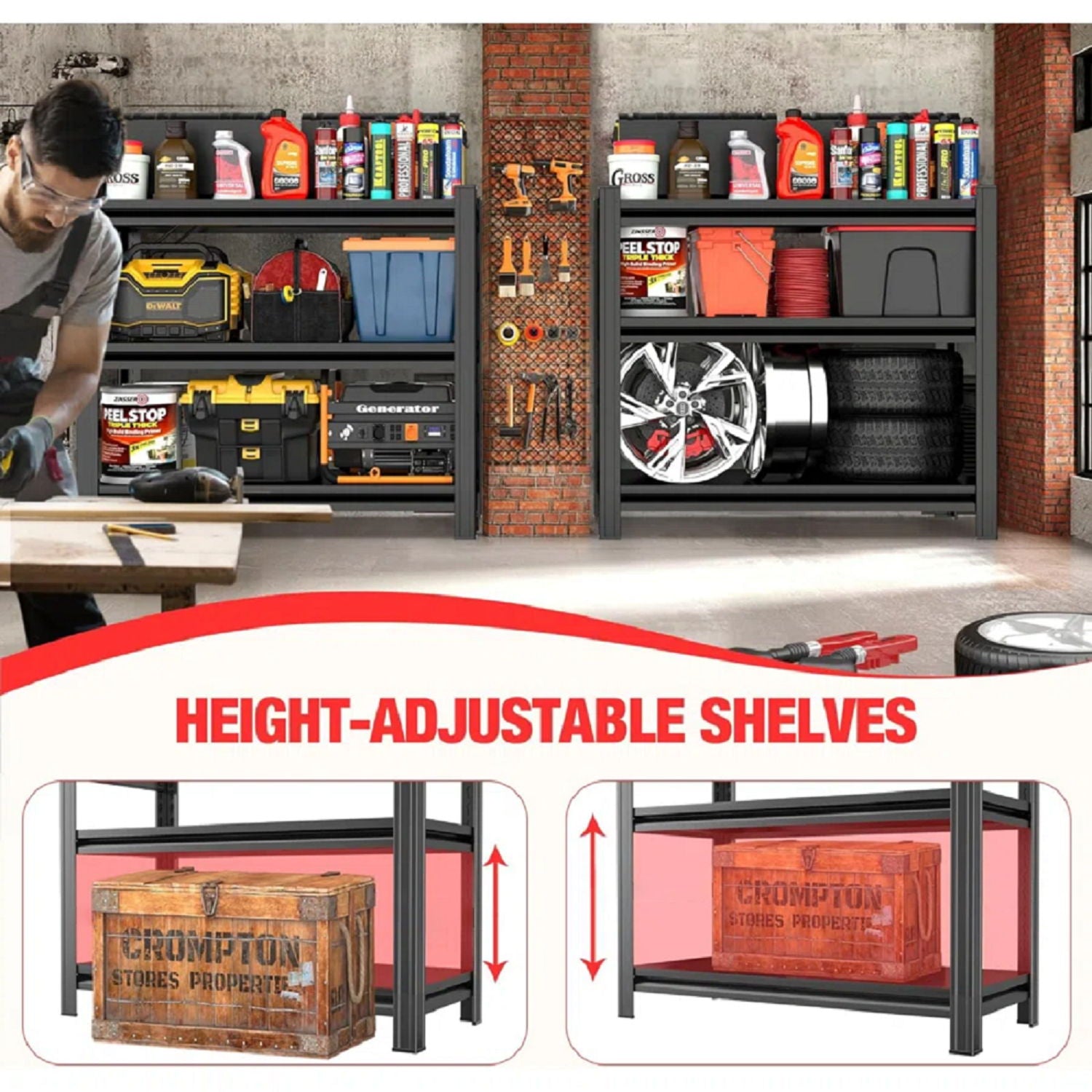 Adjustable Height Storage Shelving Units