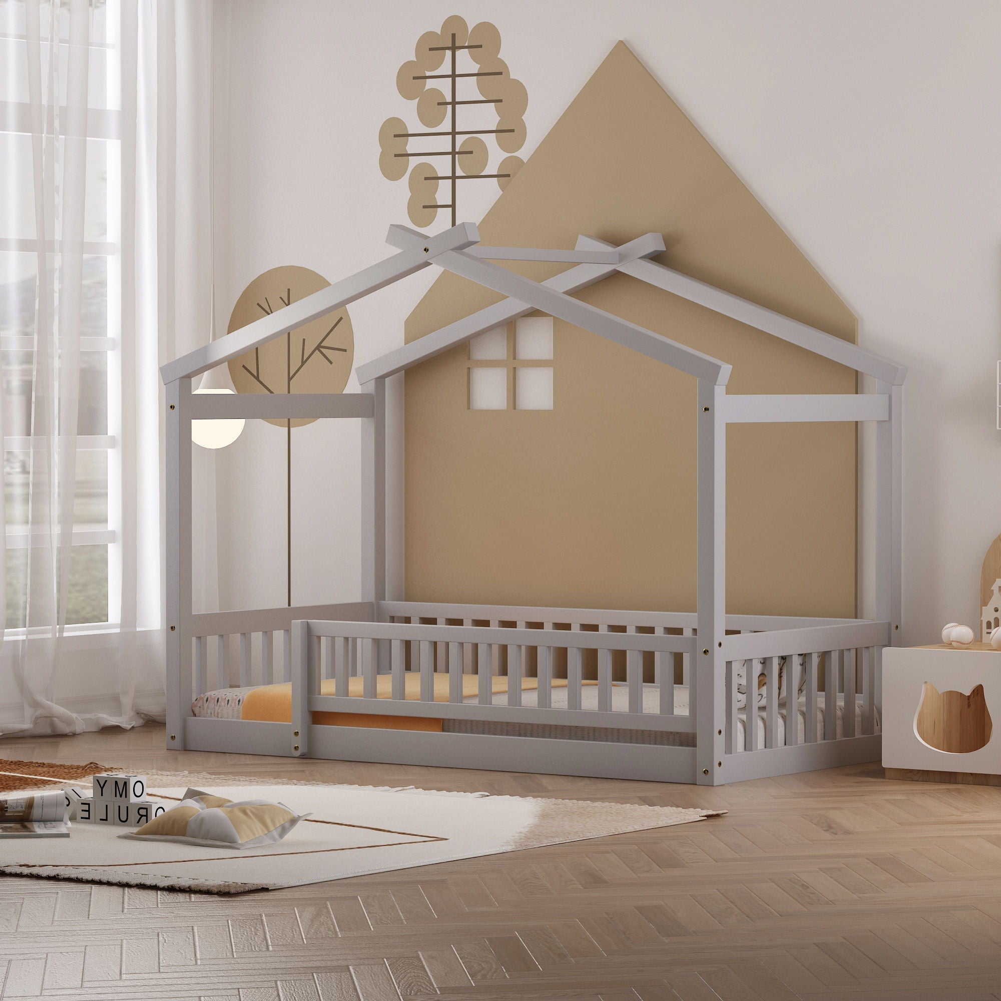 Bed House Bed Frame With Fence
