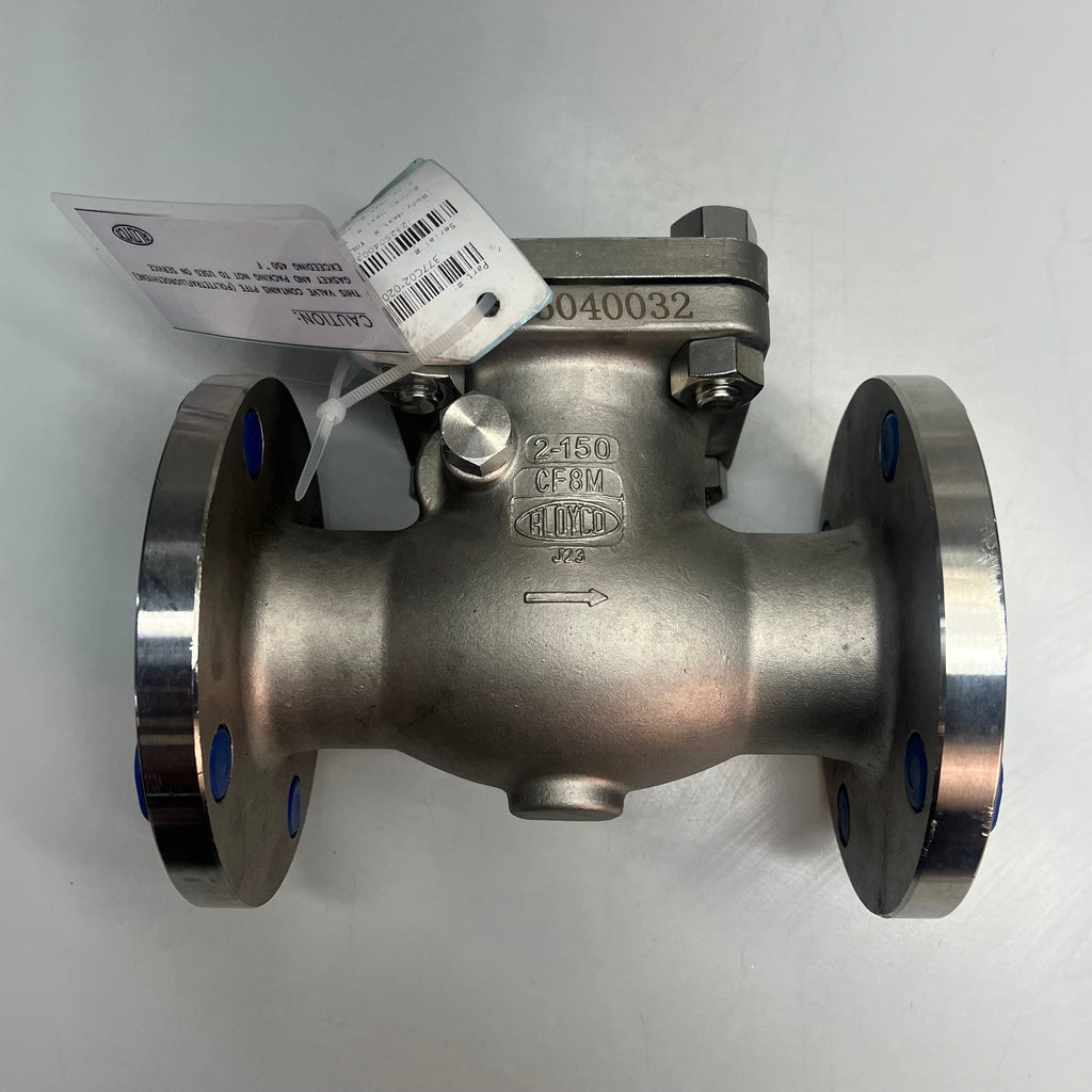 ALOYCO Integral Seat Swing Check Valve 150 Flange API Trim 10 316SS 2" 377C02020