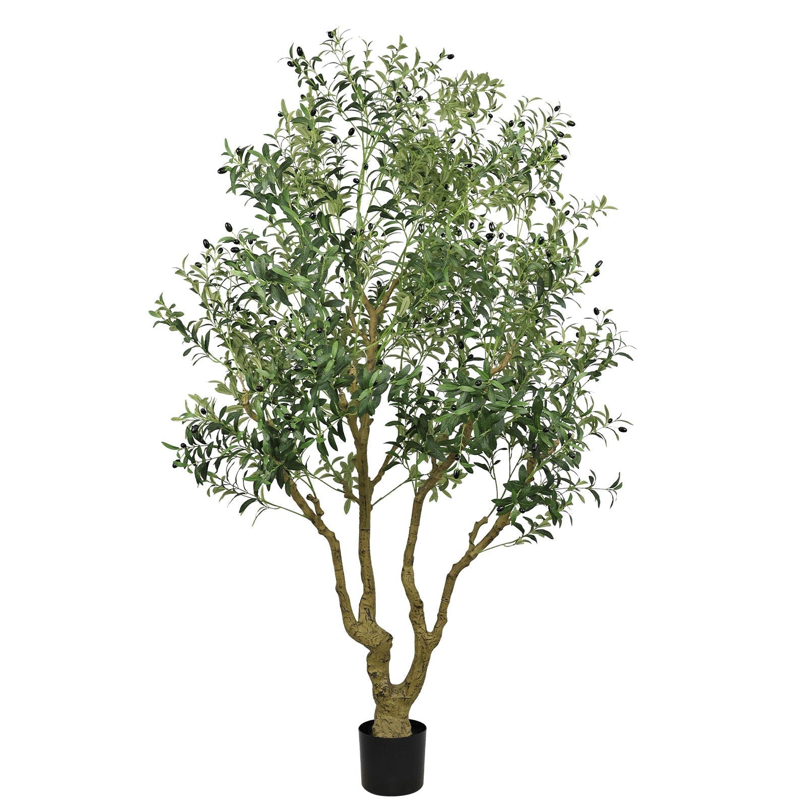 Artificial Olive Tree Large With Trunk, Indoor / Outdoor Decorative Plant For Living Room - Green