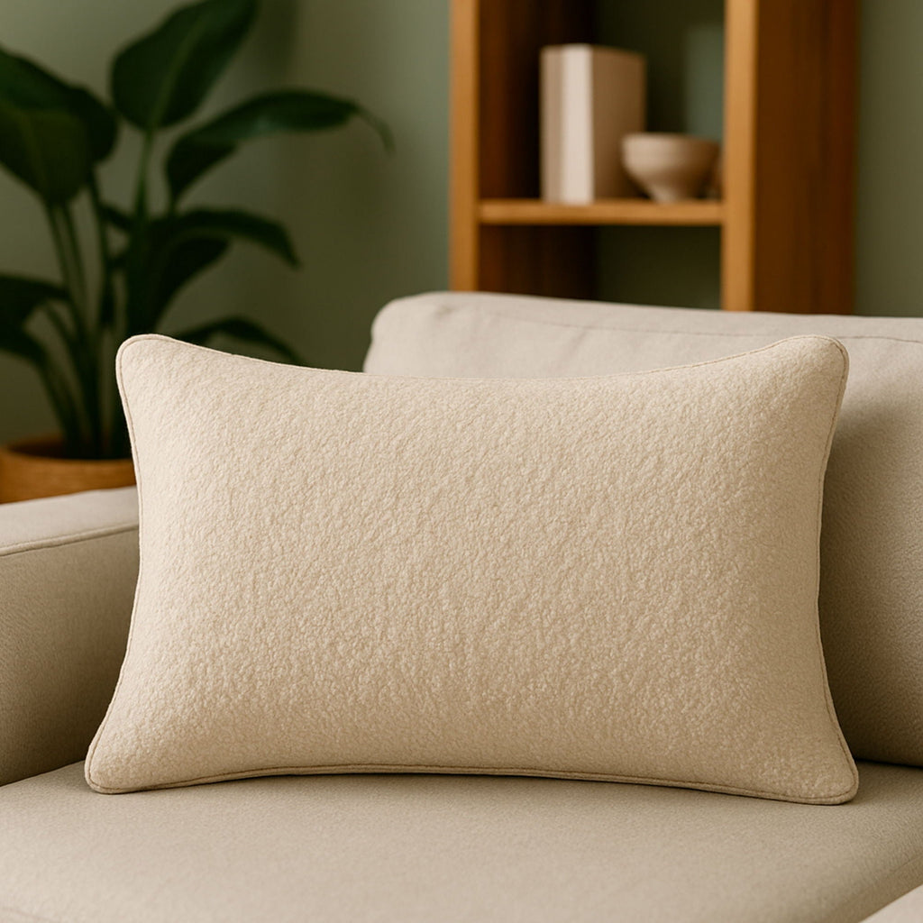 Homey Cozy Textured Throw Pillow - Ivory