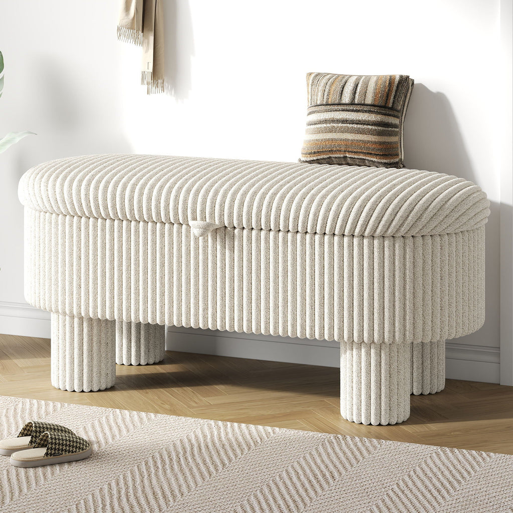 Storage Ottoman Upholstered Bench With Lift-Top Storage