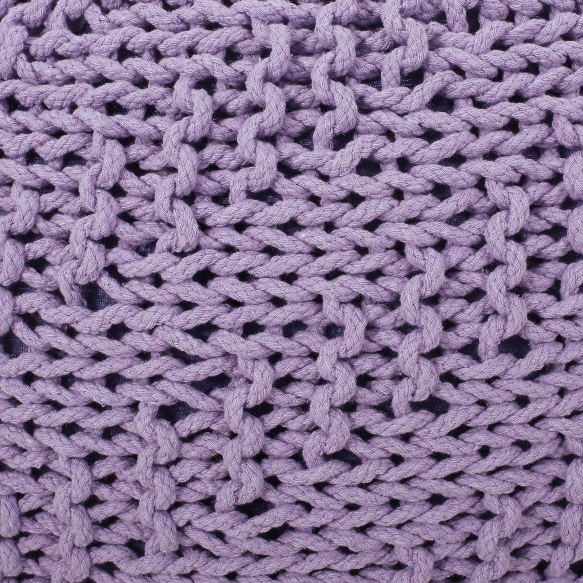 Bordeaux - Knitted Round Pouf Ottoman