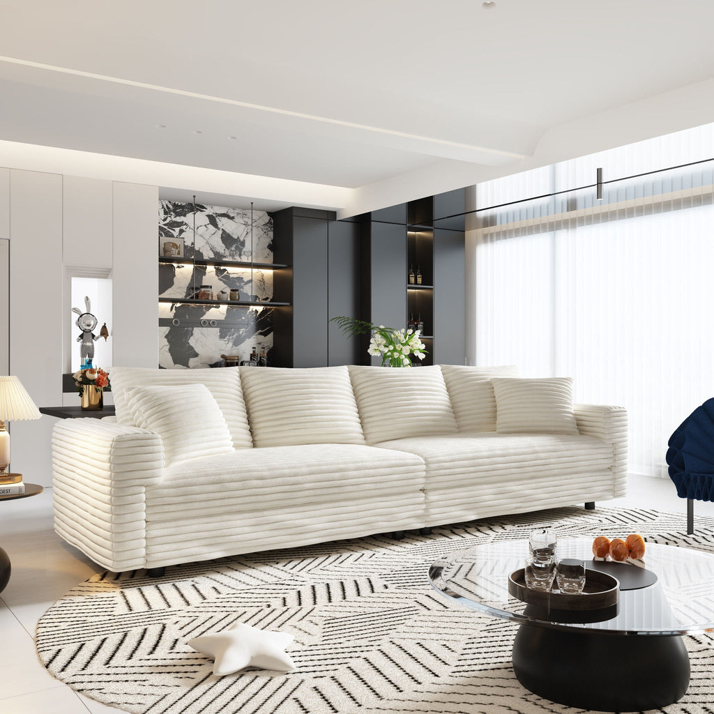 4 Seat Modern Comfy Upholstered Sofa Cloud Couch