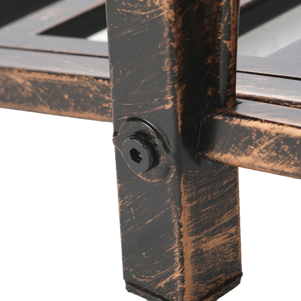 Outsunny 3.3' Metal Arch Zen Garden Bridge with Safety Siderails