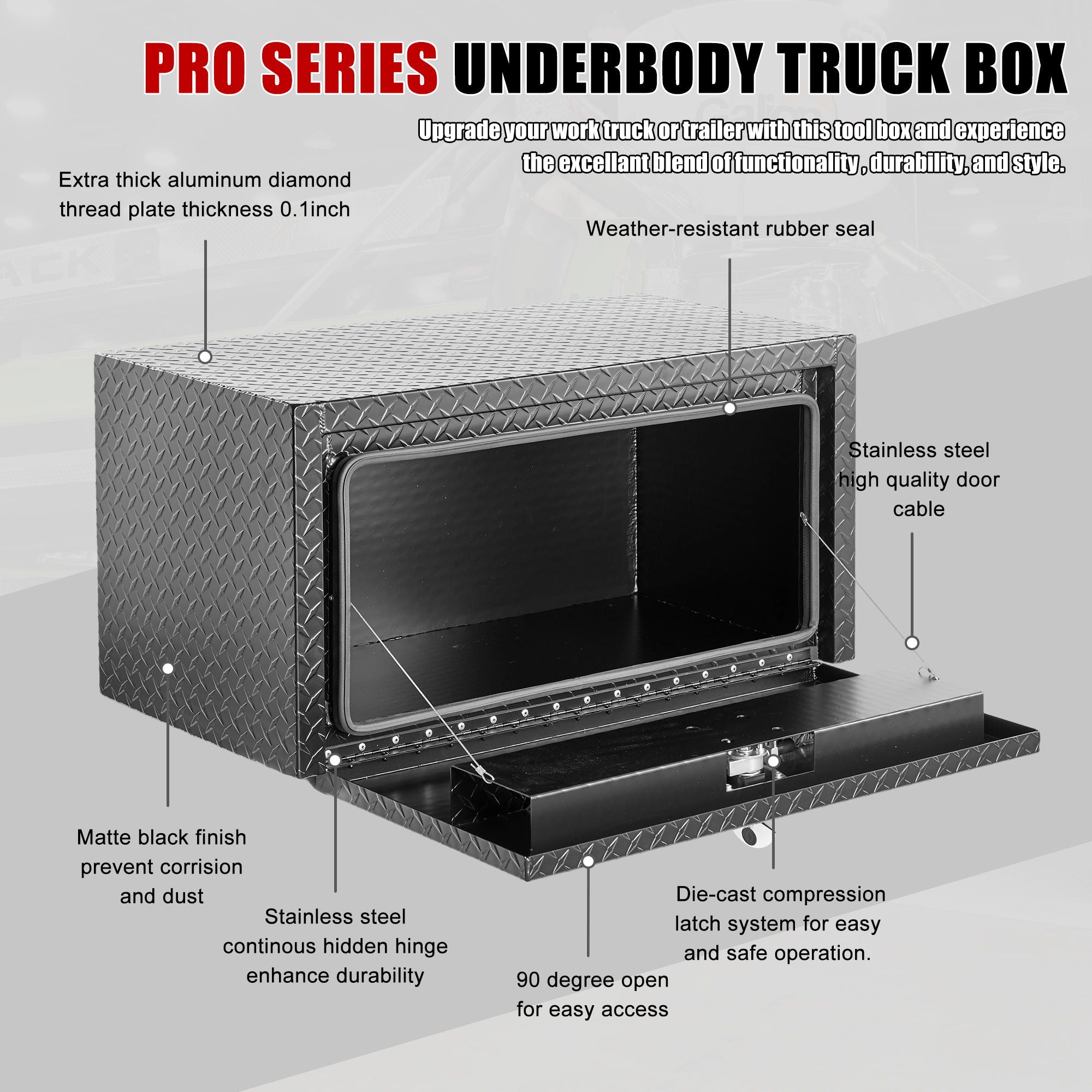 Pro Series Underbody Truck Tool Box Waterproof Storage Chest