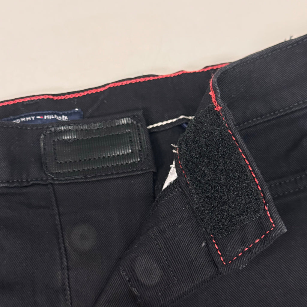 TOMMY HILFIGER JEANS Slim Bermuda Shorts Women's SZ 10 Waist 30 Black Magnet / Velcro Fly