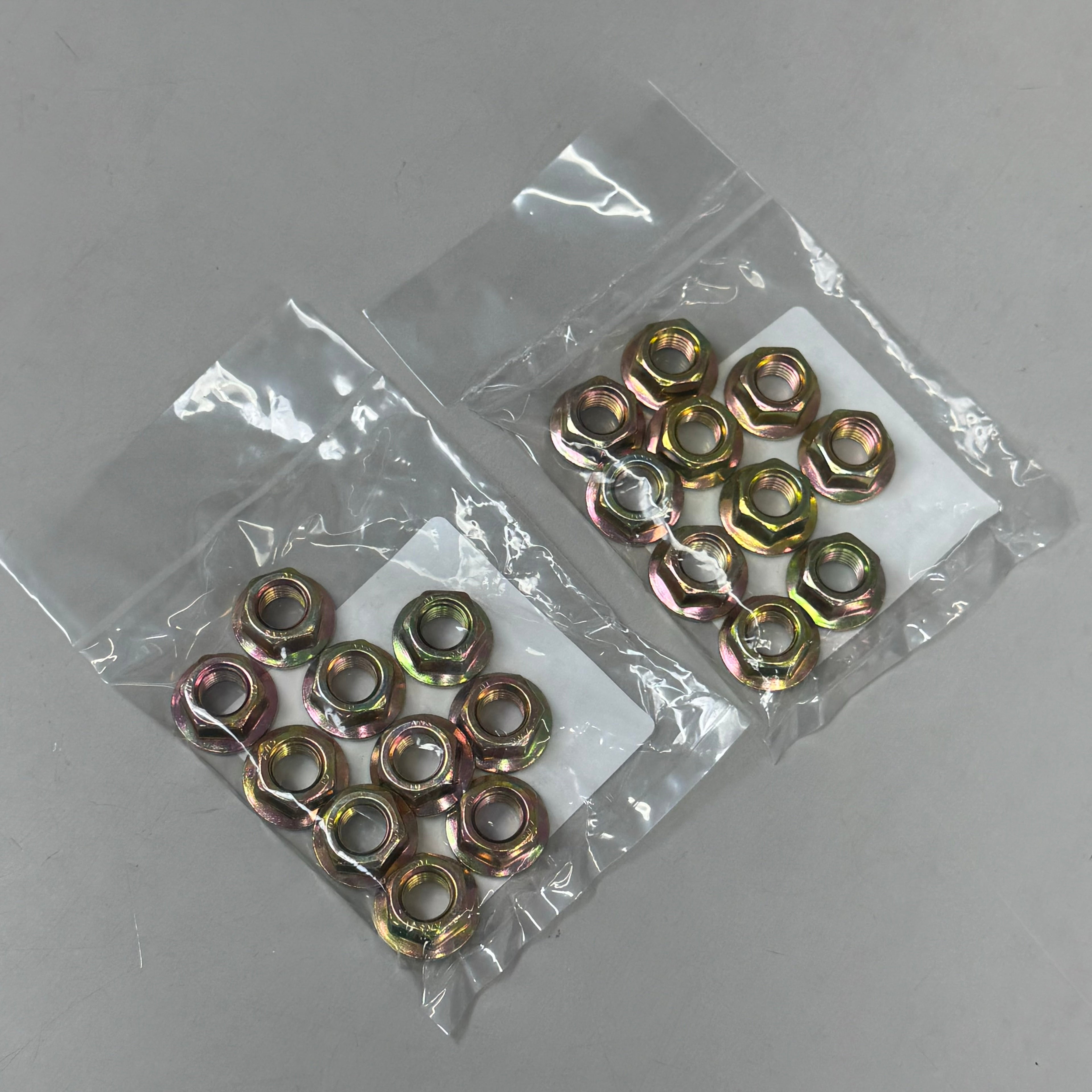 METRIC THREADED PRODUCTS (2 PACK, 10 EACH) M12 DIN 6923 Non Serrated 10 ST/YZN Flange Nuts