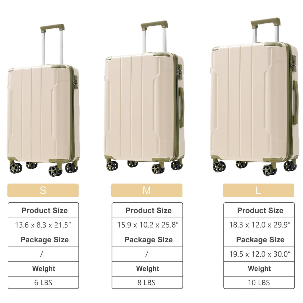 GigaTech 3-Piece Expandable Hard Shell Luggage Set with TSA Lock