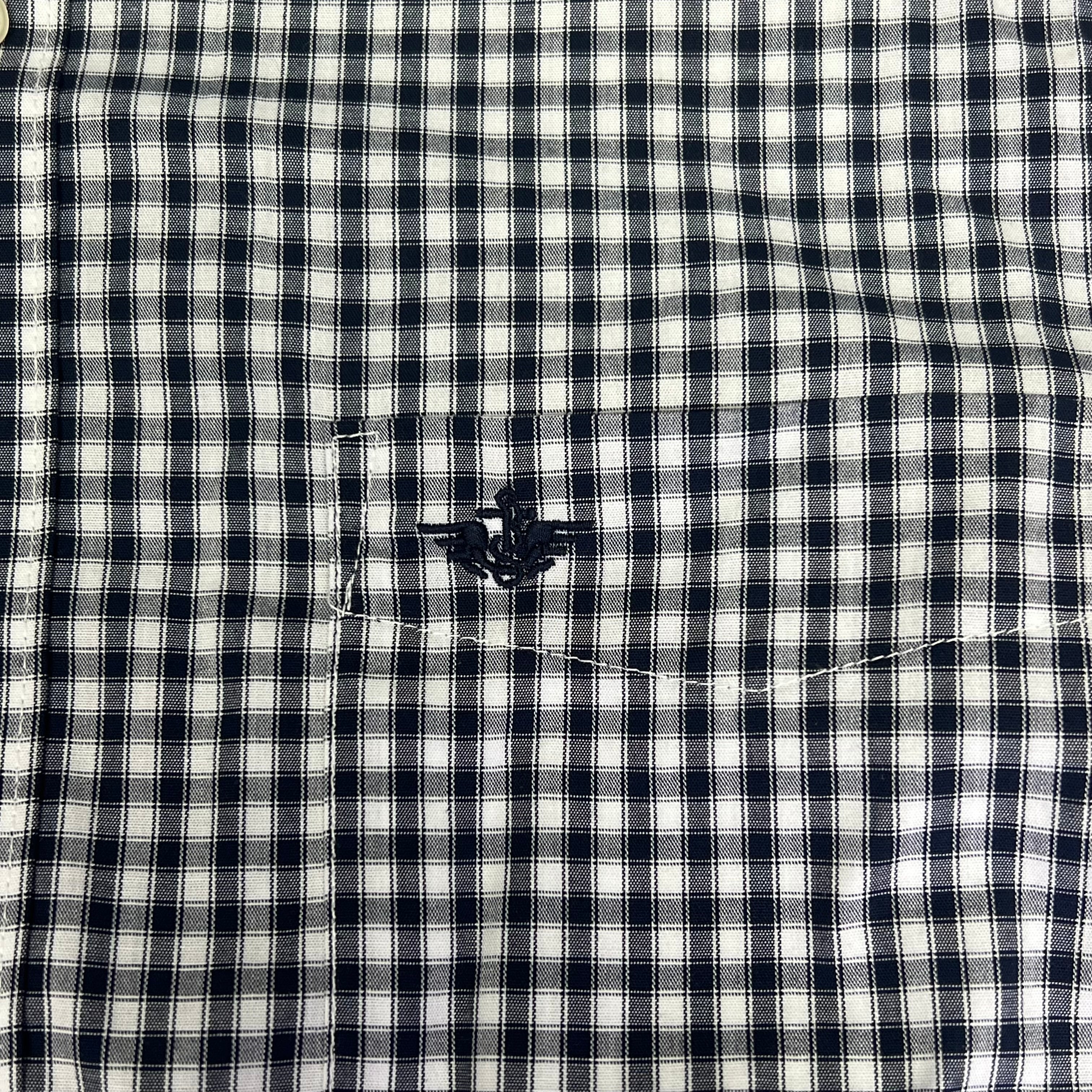 DOCKERS Signature Stain Defender Button Up Shirt Men's Sz L Navy Blue A42520010