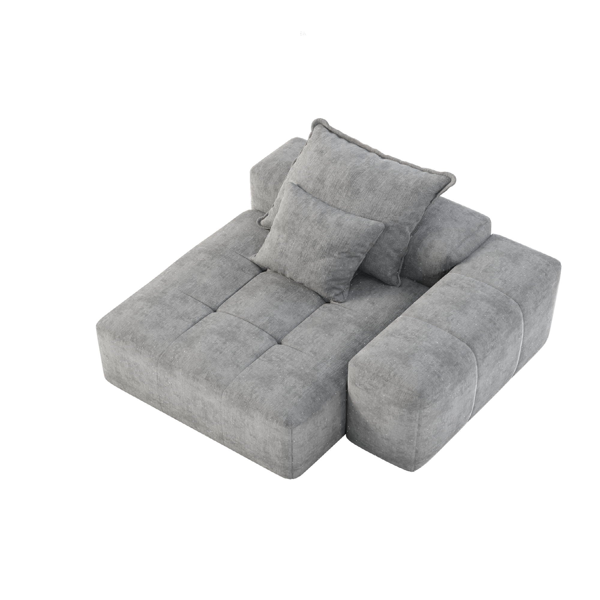 Modern Oversized Modular Sectional Sofa with Sparkling Chenille Fabric