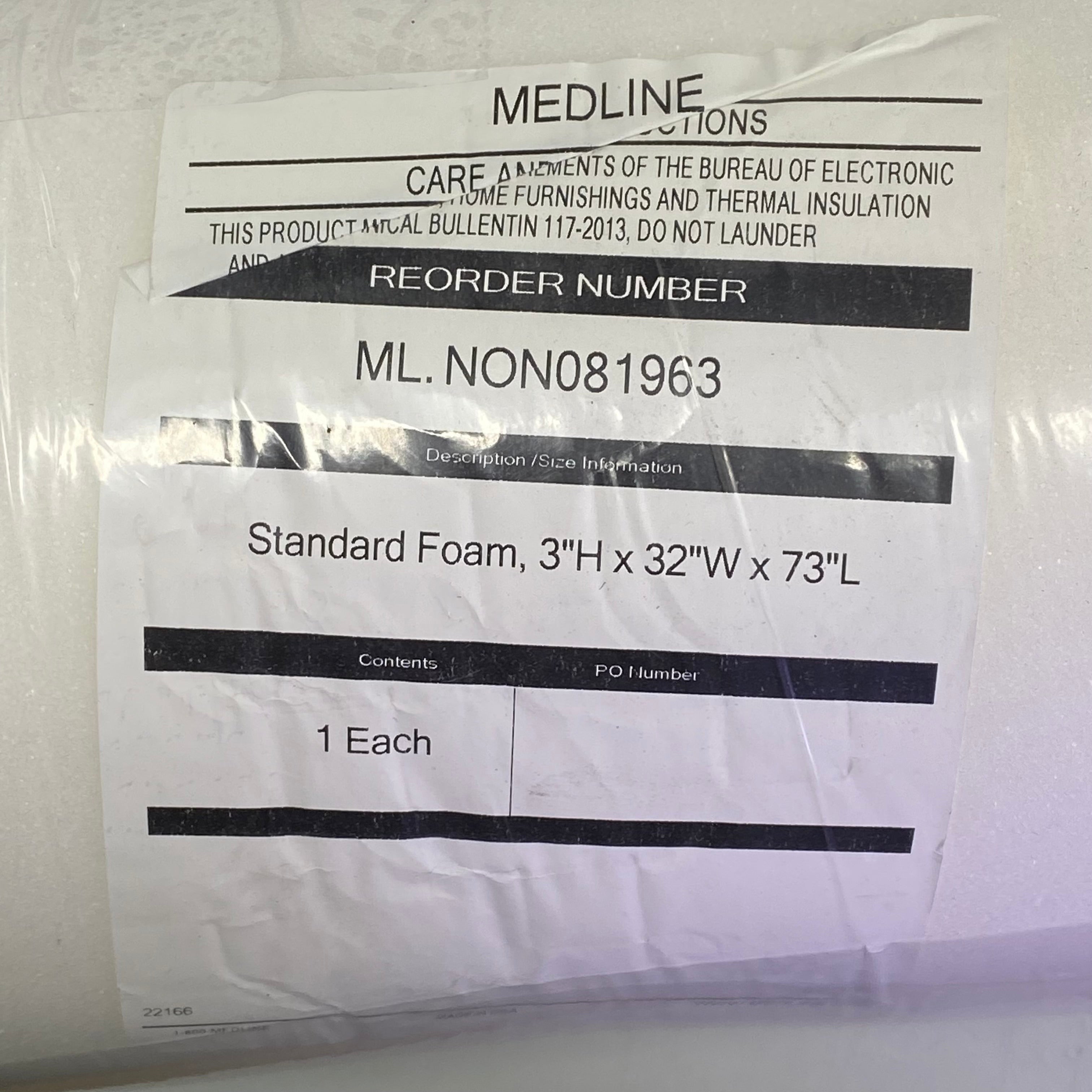 SPAN Premium Foam 3"H x 32"W x 73"L Beige ML.NON081963