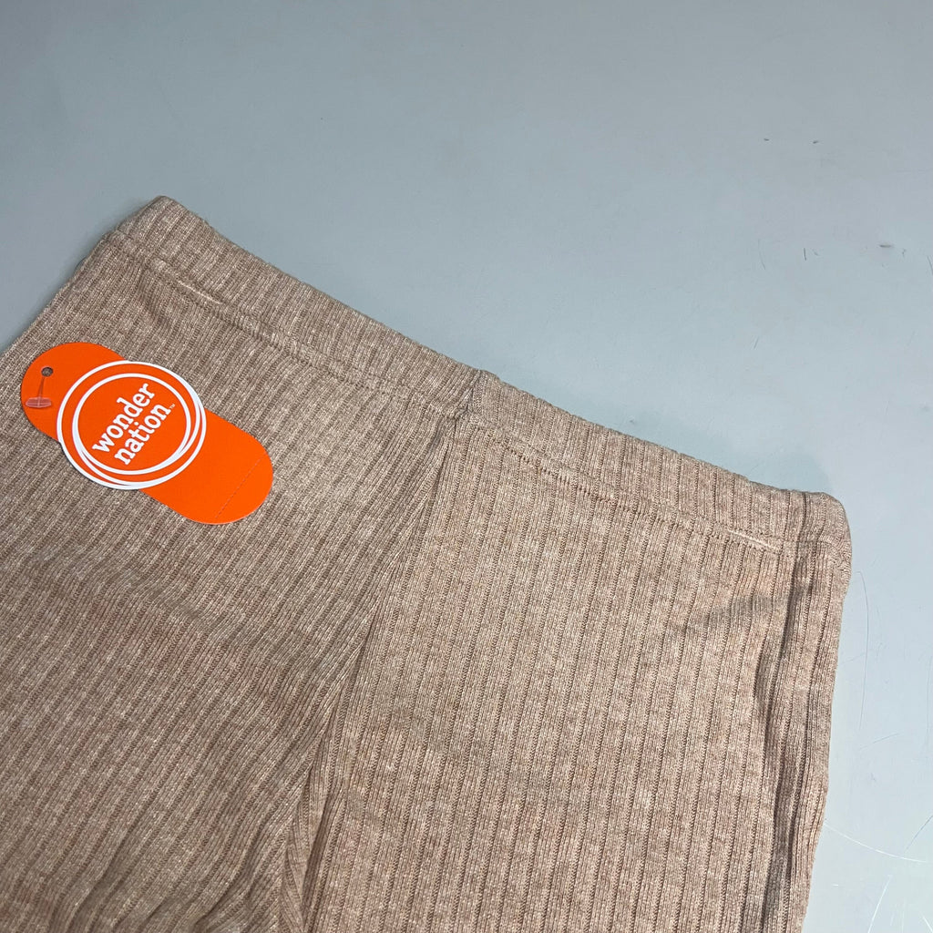 ZA@ WONDER NATION Twin Rib Bottoms Flare Pants Girl Sz M (7-8) Dark Latte Heather
