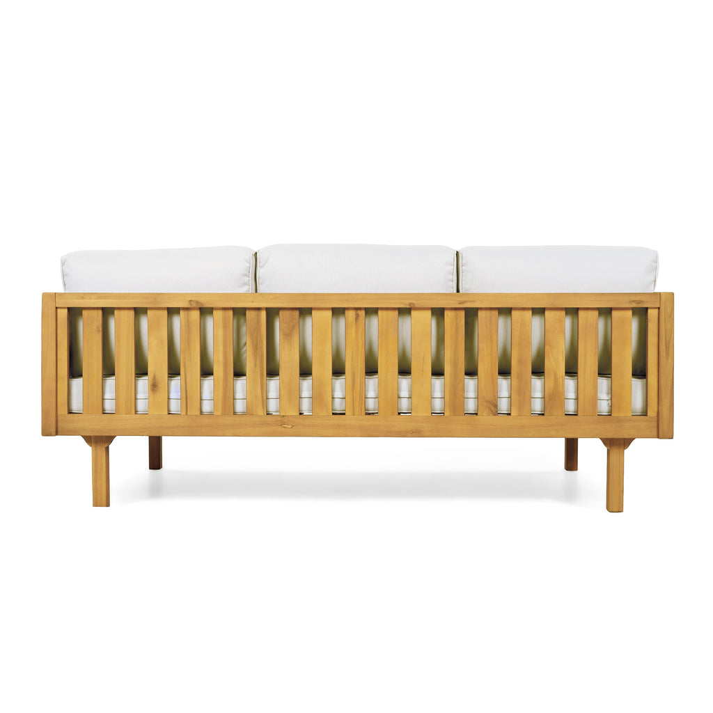 Three-Seater Outdoor Daybed - Acacia Wood Teak Finish Frame
