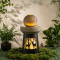 Outdoor Garden Lantern with Warm LED Light Deer Silhouette