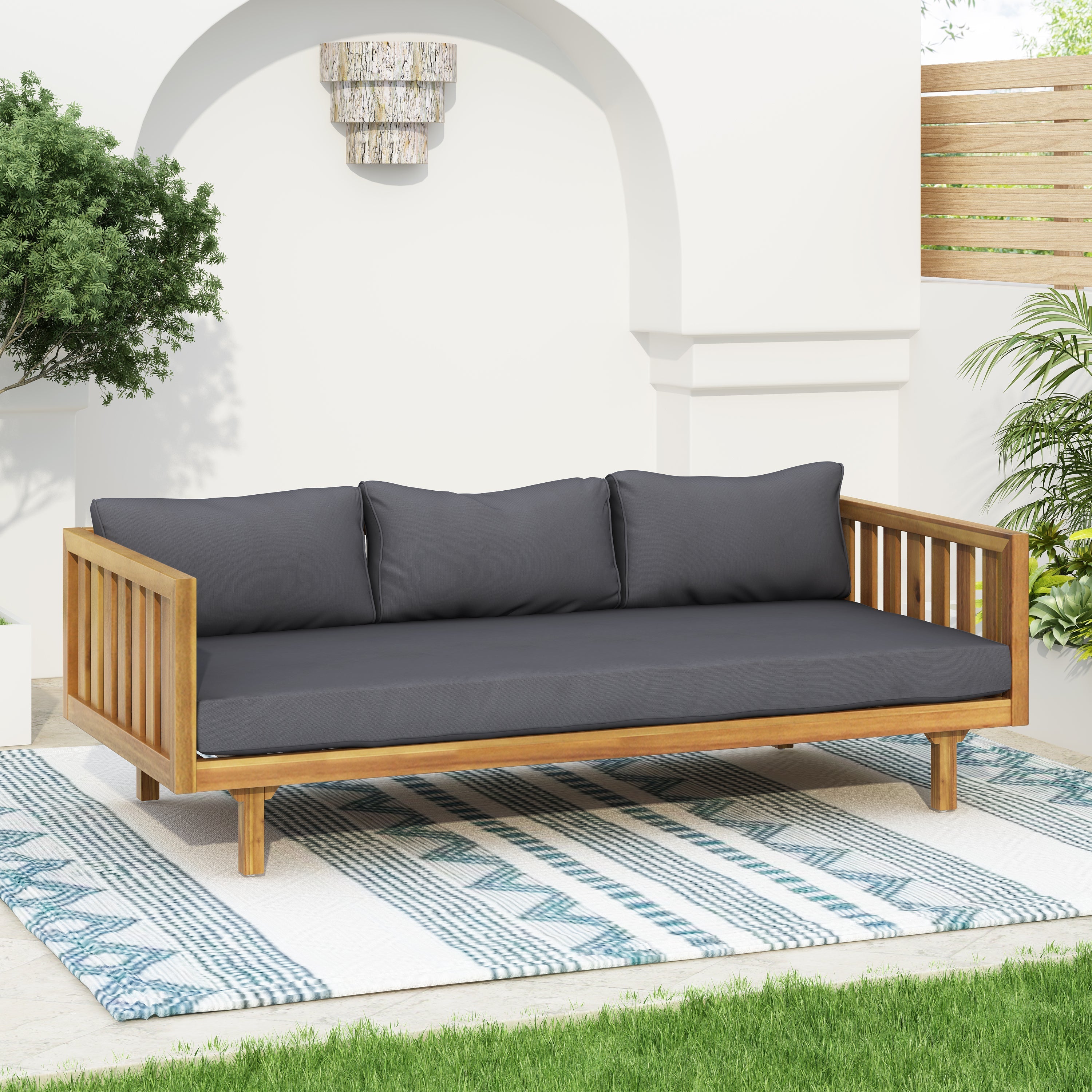 Claremont 3 Seater Daybed (Dark Gray)