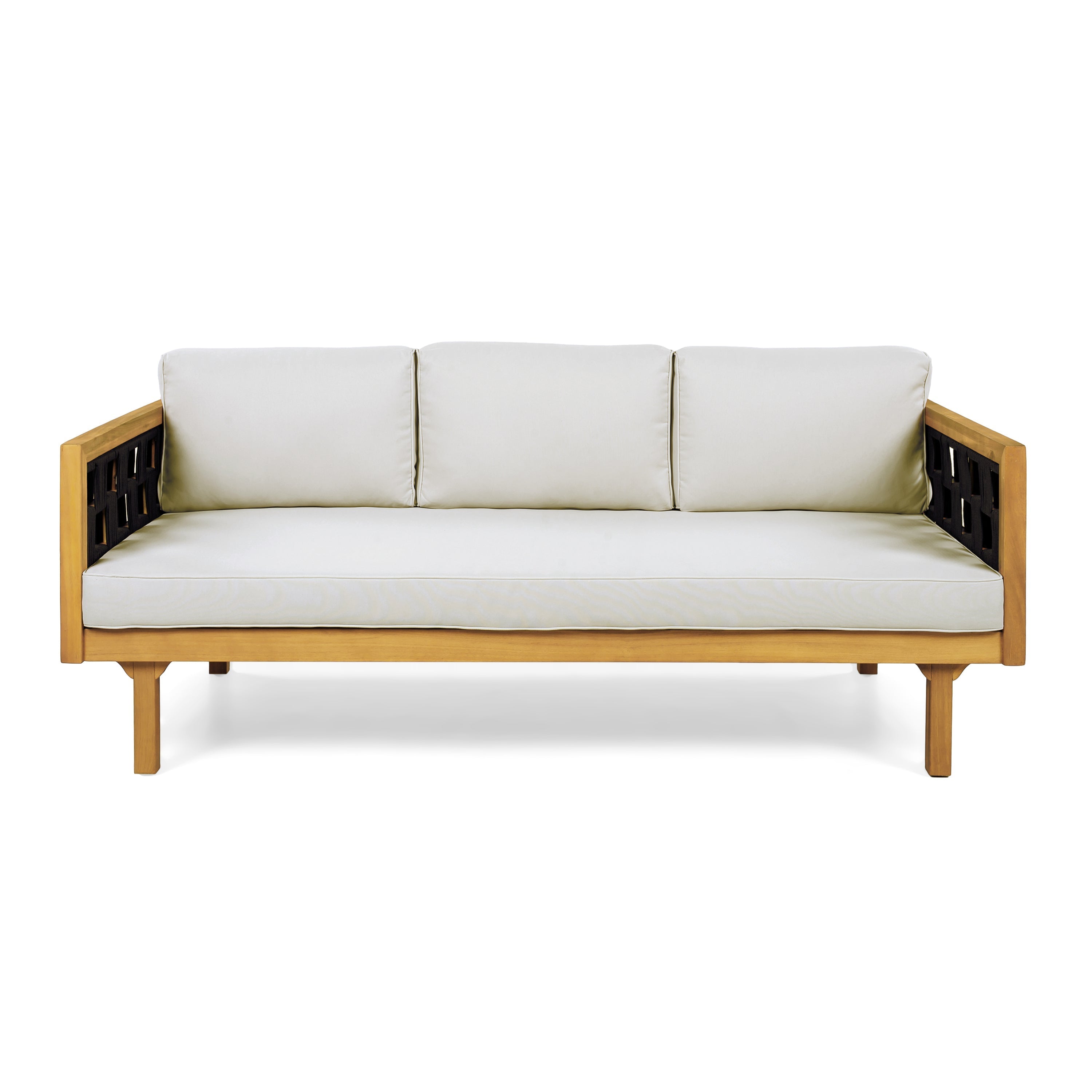 Three-Seater Outdoor Daybed - Acacia Wood Teak Finish Frame