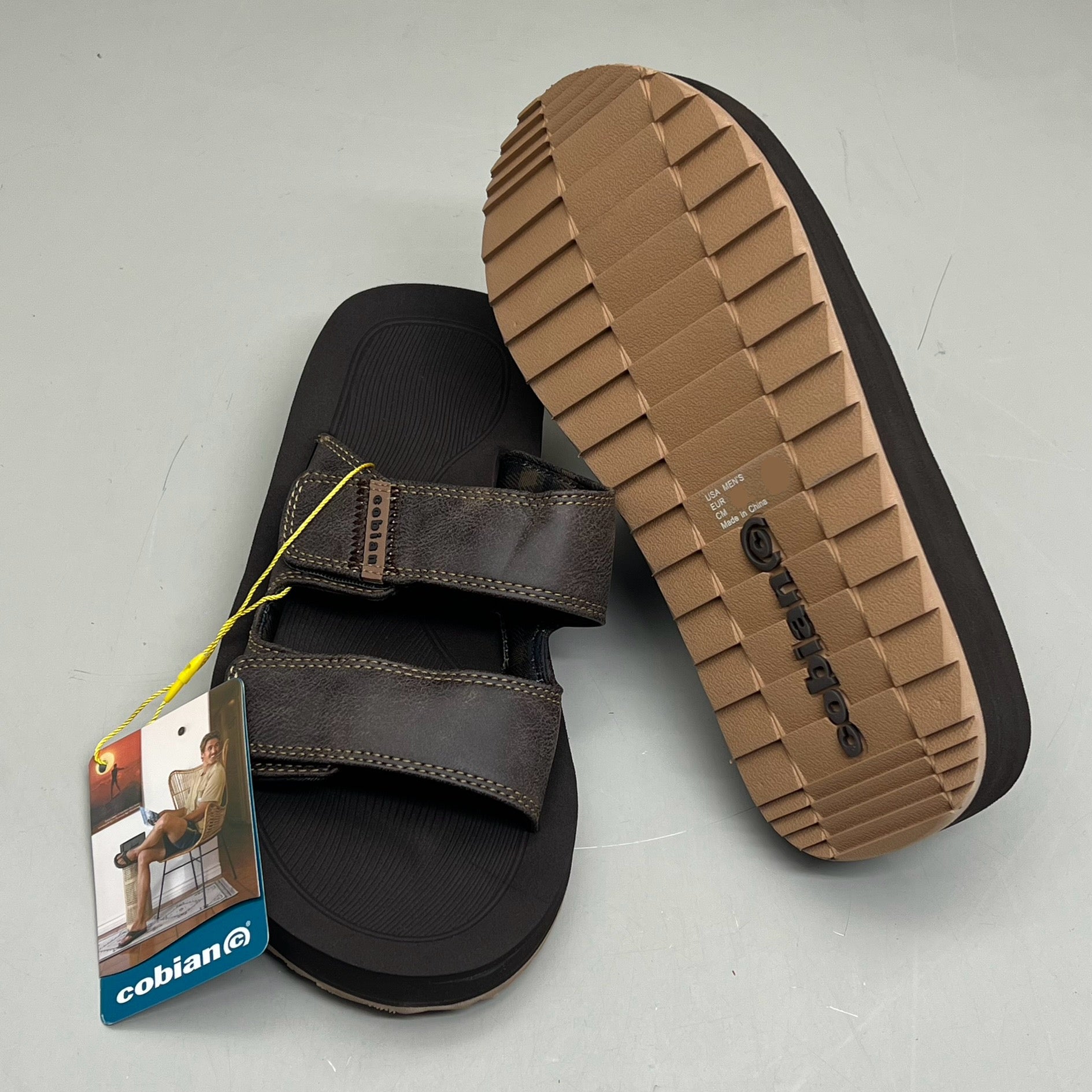 COBIAN Trestles Trek Slide EVA Top Sole Men's Sz 12, 45 Eu Chocolate TTS24-201-12