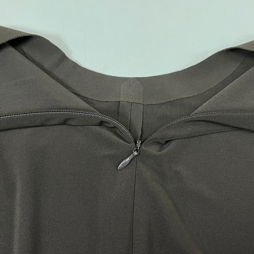 NORMA KAMALI Sleeveless Catsuit w/ Footsie Hidden Zip Women's Sz XS/34 Chocolate