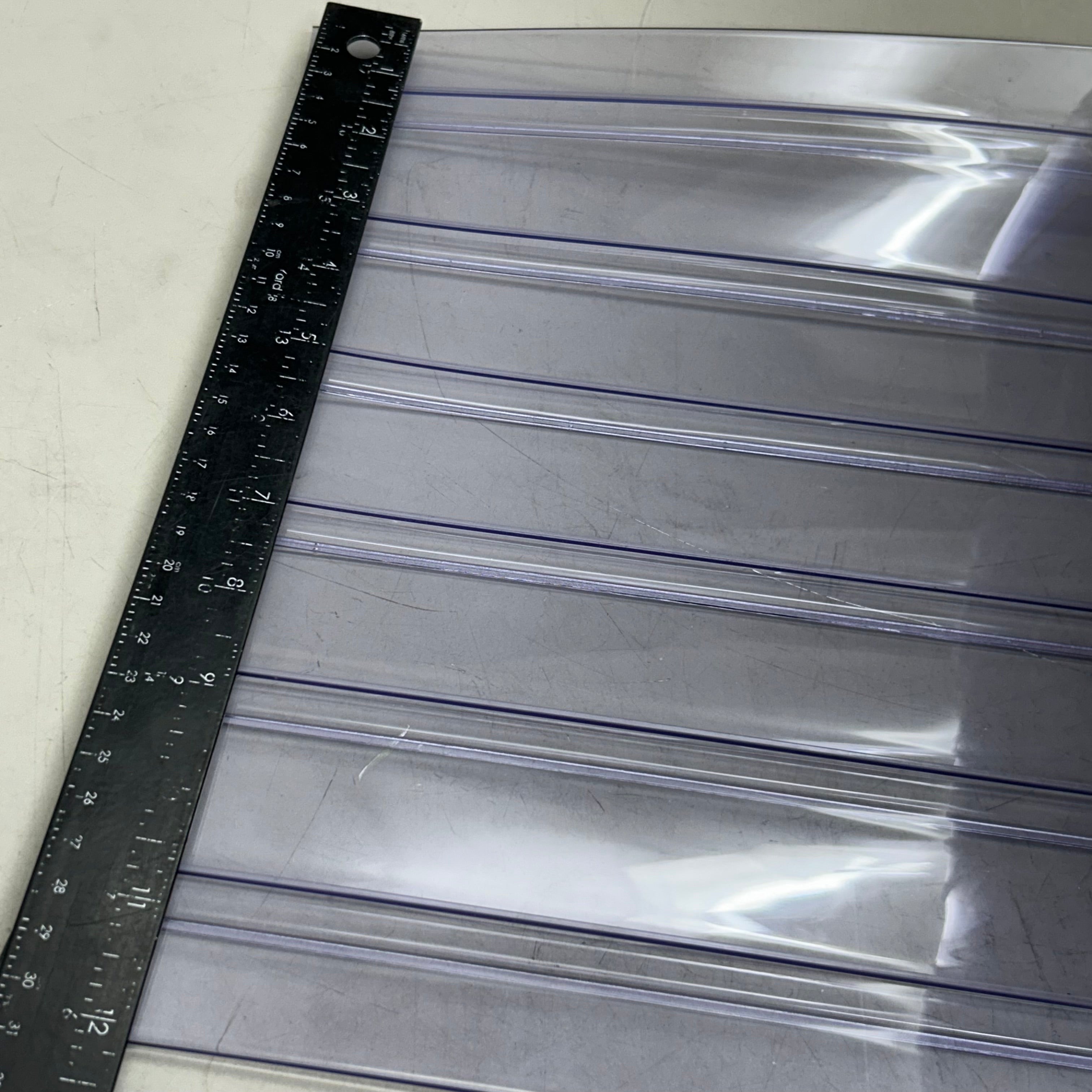 Bulk Roll Of Ribbed Flexible PVC Material 100' Blue Tint