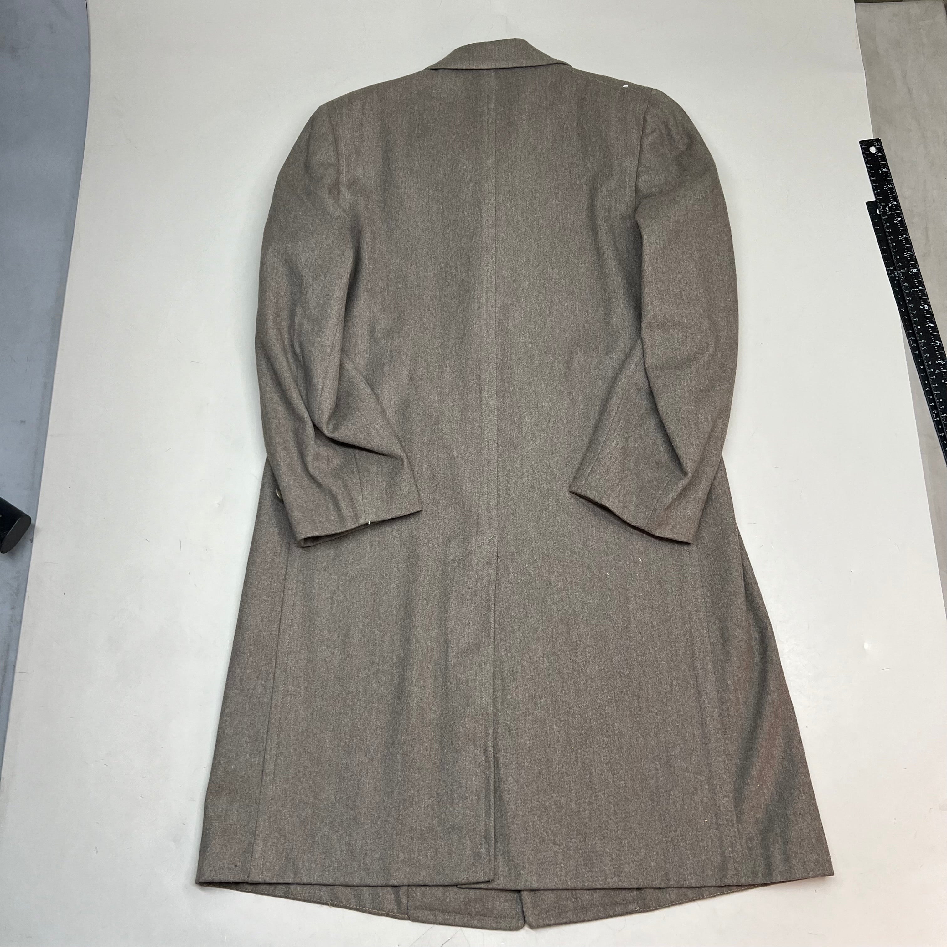 PHIL'S ASTORIA Wool Trench Coat Made In USA Men's Sz M Heather Brown