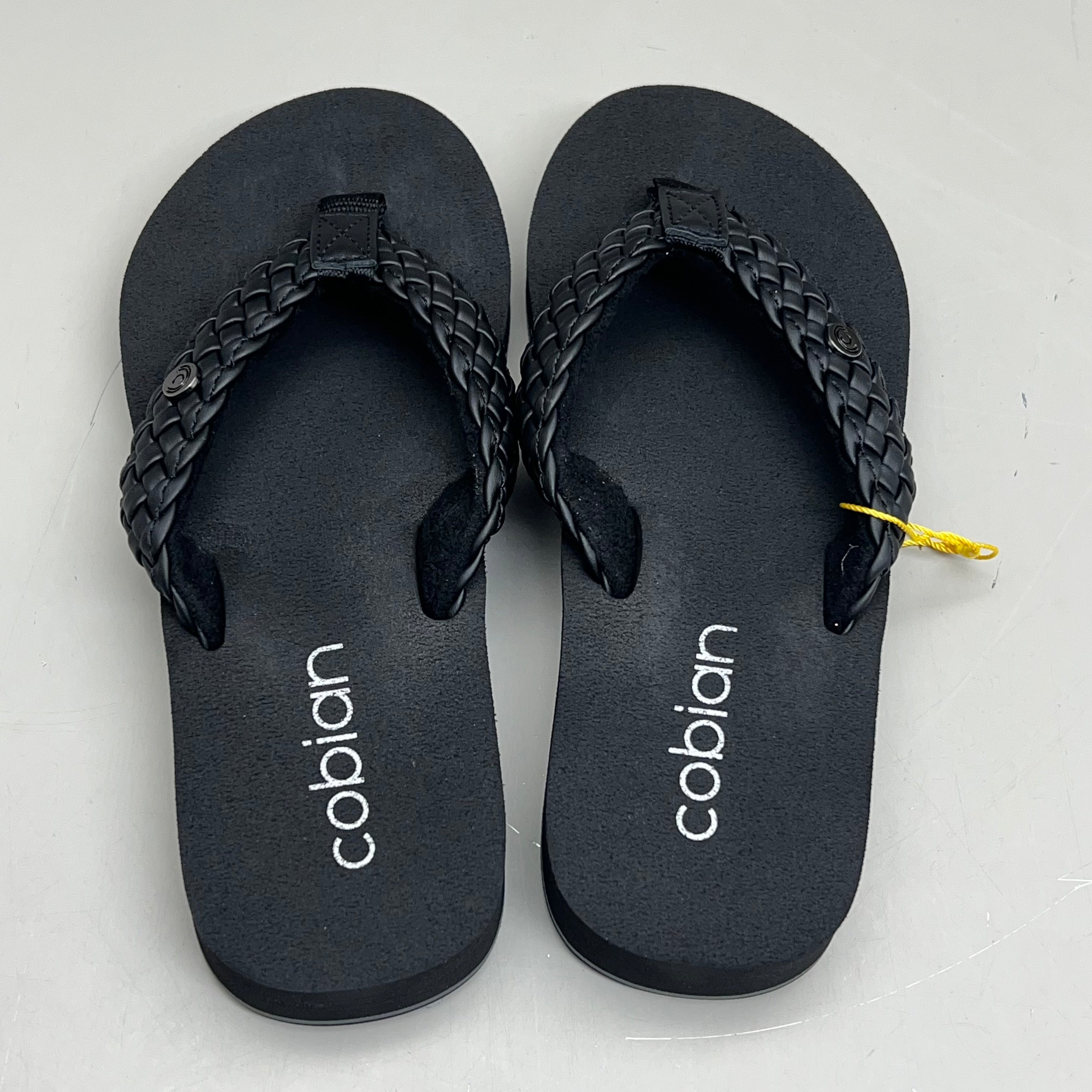 COBIAN Braided Bounce Synthetic Leather Sandals Women's Sz 6 EU 35.5  Black BRB10-001-6