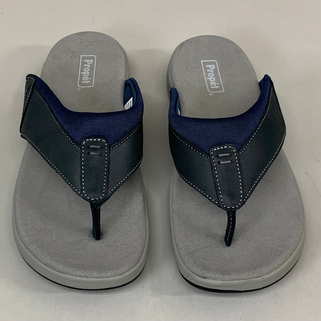 PROPET  Easton Cushion Flip Flop Sandal Leather Men's SZ 9.5 Navy MSV011PNVYE-09H